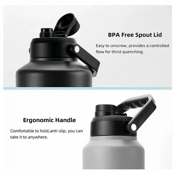 64OZ Insulated Water Bottle Jug with Straw