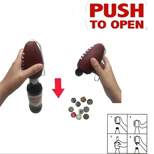 Football-Shaped Automatic Press Down Bottle Opener