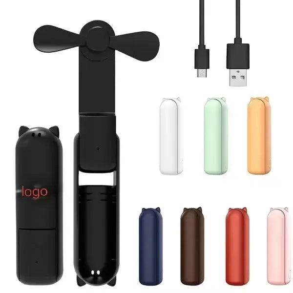Portable mini USB charging folding fan mobile power