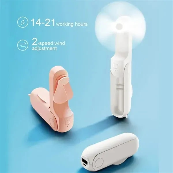 Portable mini USB charging folding fan mobile power