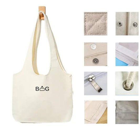 Sleeveless canvas tote bag