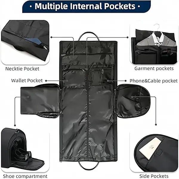 Garment Bag Travel Shoulder Strap Business Shoe Compartment