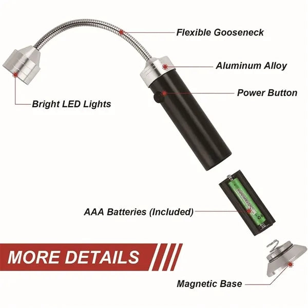 Barbecue Grill Light Wth Magnetic Base & Flexible Goose