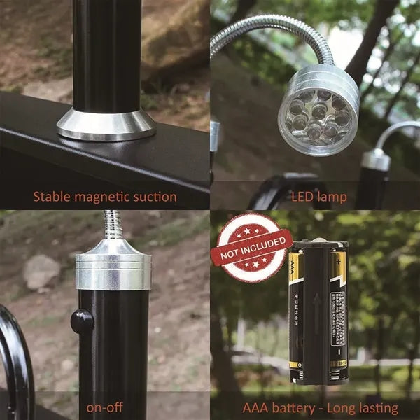 Barbecue Grill Light Wth Magnetic Base & Flexible Goose