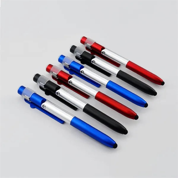 4-in-1 Phone Stand with Pen, Stylus, and LED Light