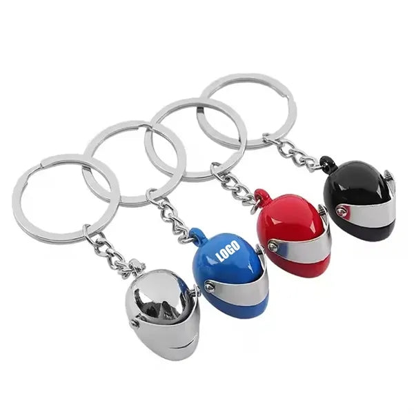 Motorcycle Helmet Metal Keychain