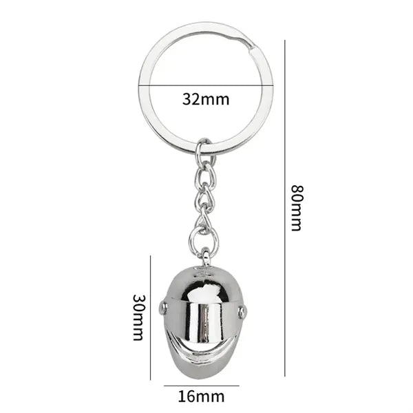 Motorcycle Helmet Metal Keychain