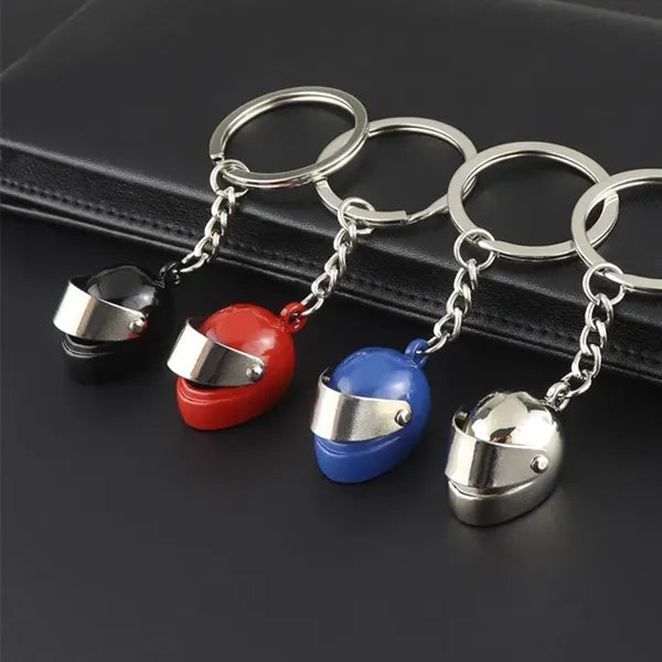 Motorcycle Helmet Metal Keychain