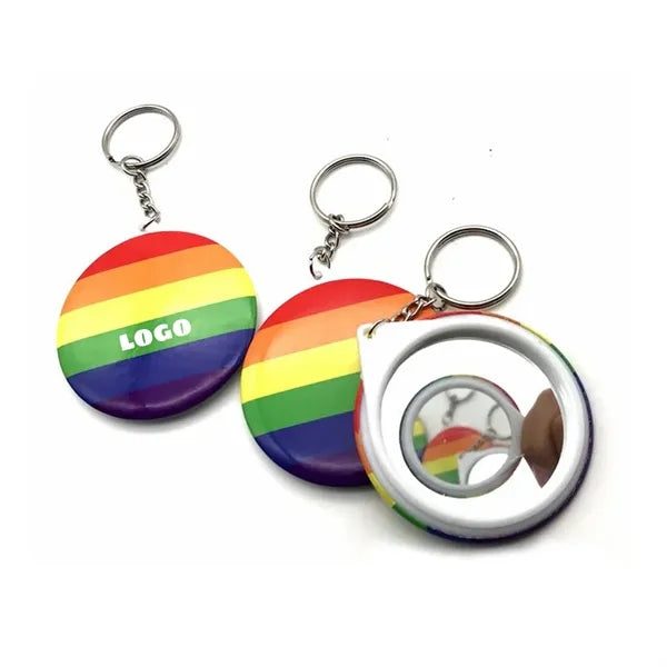 Tinplate Pocket Mirror Keychain