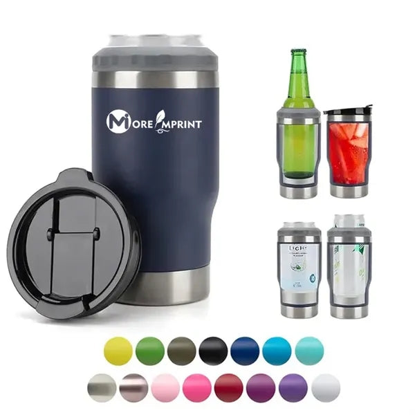 4 in 1 Double Wall 14oz Stainless Steel Insulated Can Cooler