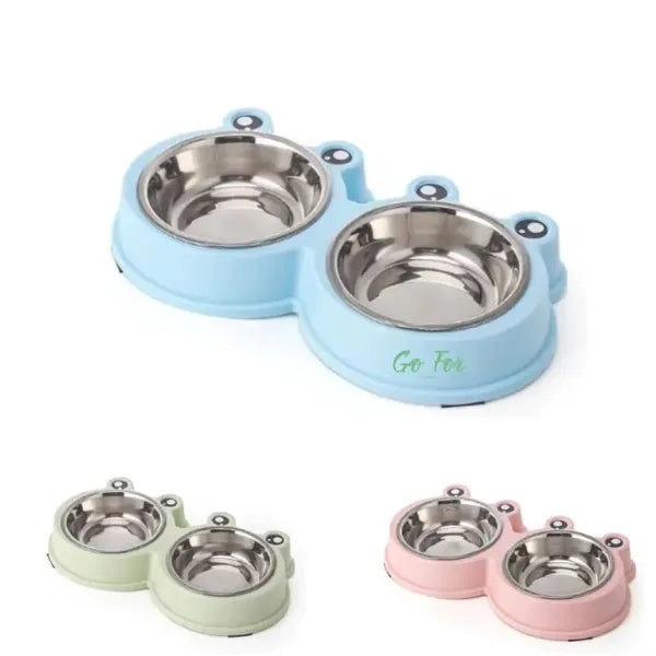 Double Dog Cat Bowls Premium Stainless Steel