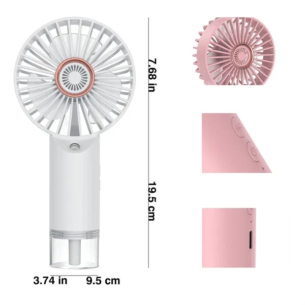 Handheld mini misting fan