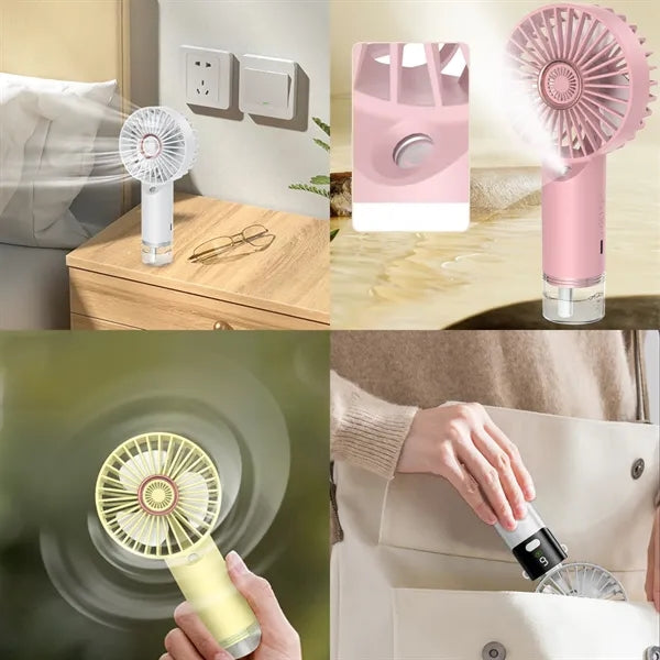 Handheld mini misting fan