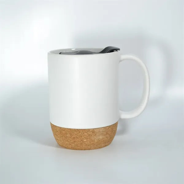 16OZ Anti spill Cork Bottom Ceramic Coffee Cup