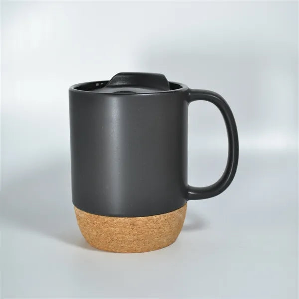 16OZ Anti spill Cork Bottom Ceramic Coffee Cup