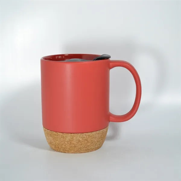 16OZ Anti spill Cork Bottom Ceramic Coffee Cup