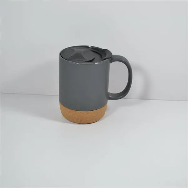 16OZ Anti spill Cork Bottom Ceramic Coffee Cup