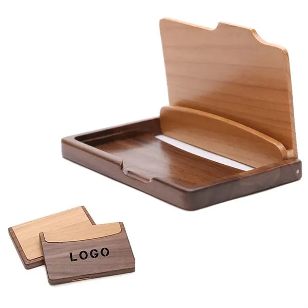 Walnut Wooden Business Card Holder