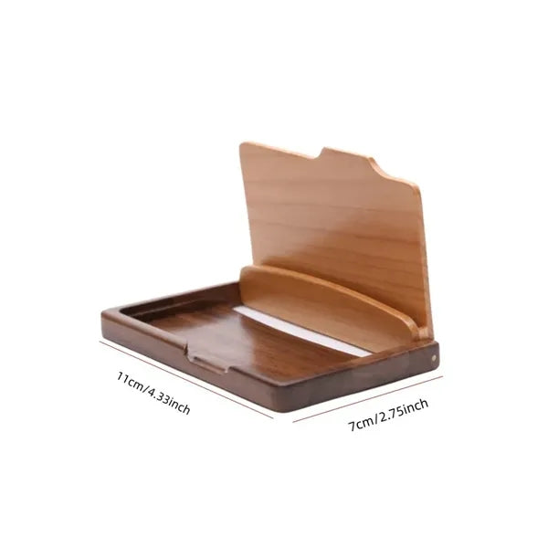 Walnut Wooden Business Card Holder