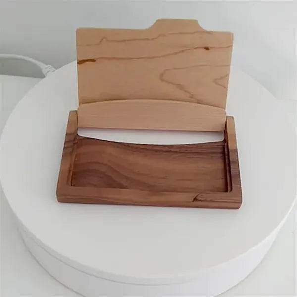 Walnut Wooden Business Card Holder