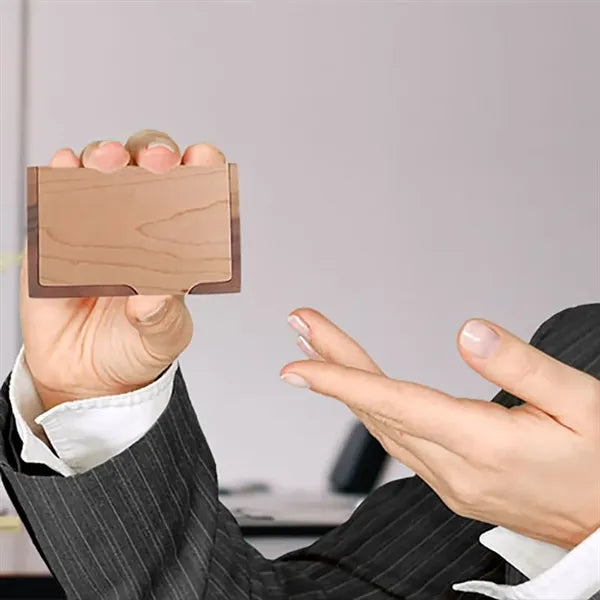 Walnut Wooden Business Card Holder