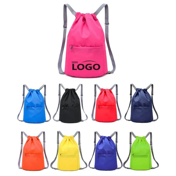 Oxford Cloth Backpack - Lightweight Drawstring Travel Should