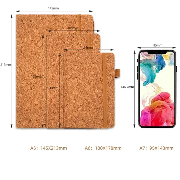 A5 Cork Cover Notepad Notebook