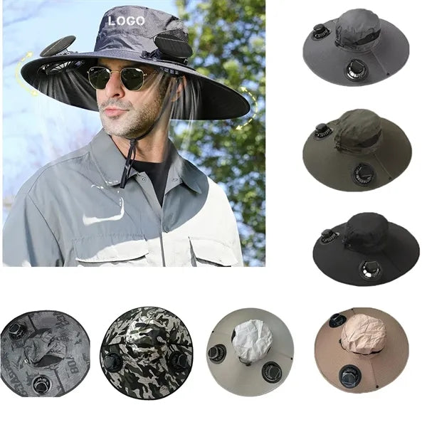 Sun Hat with 2 Solar Fan Wide Brim