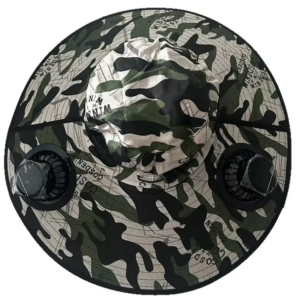 Sun Hat with 2 Solar Fan Wide Brim