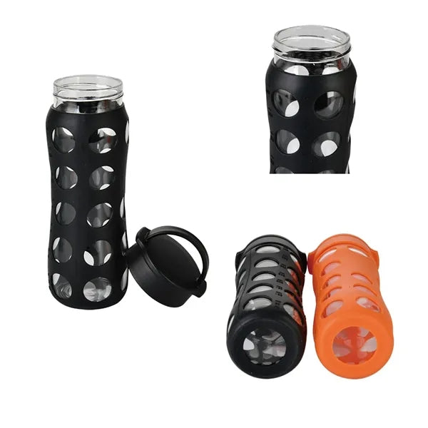 16oz Borosilicate Glass Cup With Silicone Sleeve