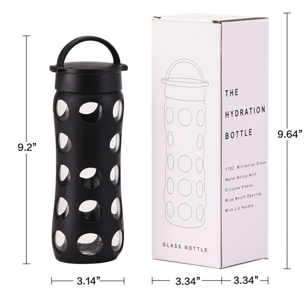 16oz Borosilicate Glass Cup With Silicone Sleeve