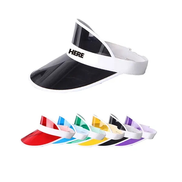 Unisex Plastic Clear Colorful PVC Sun Visors