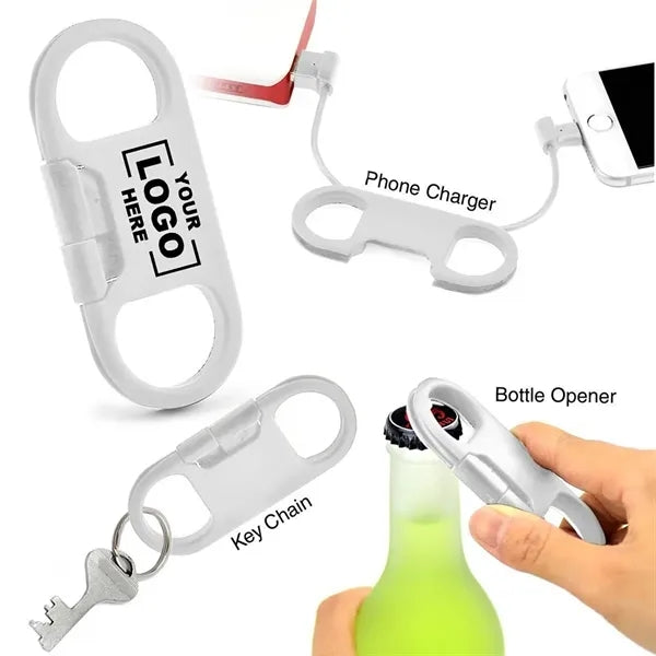 3 in 1 USB Charging Cable Key Chain Bottle Opener