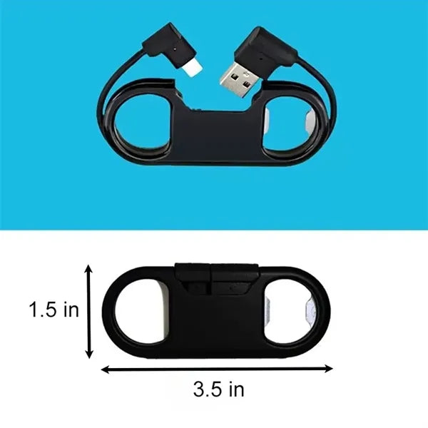 3 in 1 USB Charging Cable Key Chain Bottle Opener
