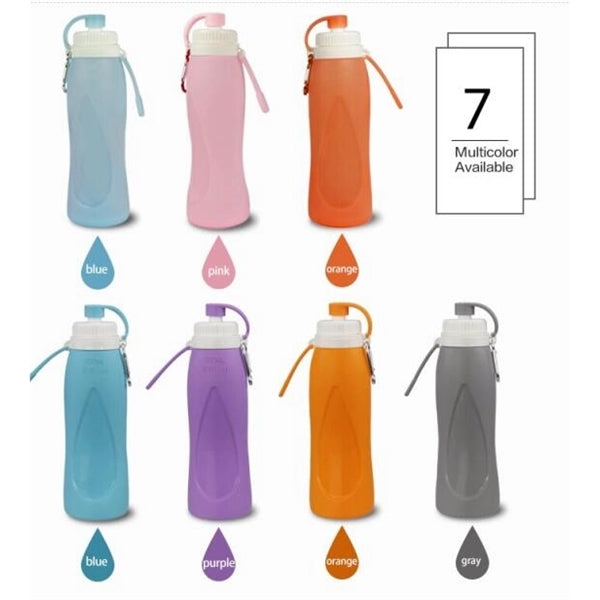 500ml Travel Collapsible Silicone Bottle Sports Water Cup