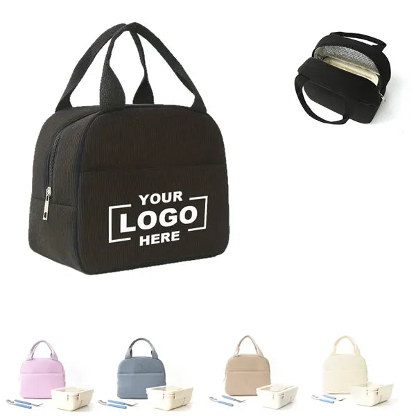 Insulated Corduroy Lunch Bag