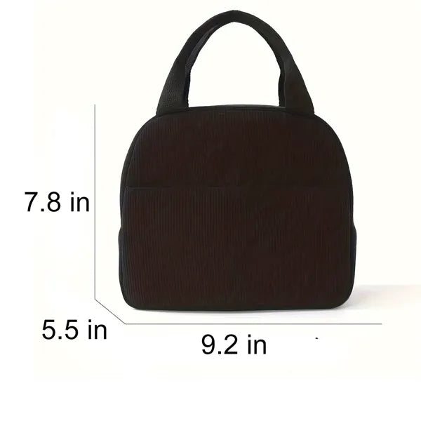 Insulated Corduroy Lunch Bag