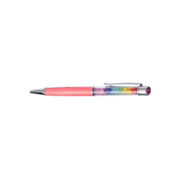 Metal Pen w/Rainbow Diamonds