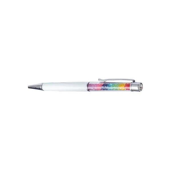 Metal Pen w/Rainbow Diamonds