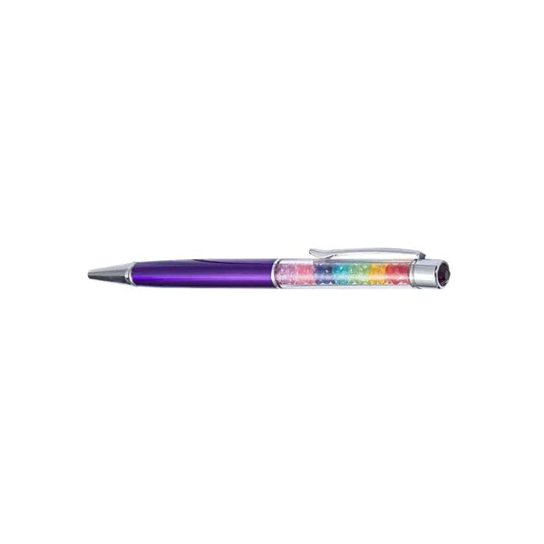 Metal Pen w/Rainbow Diamonds