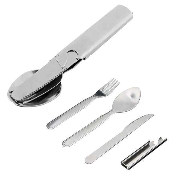 Metal 5 in 1 Spork Knife Survival Tool w/Bag