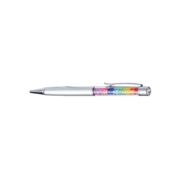 Metal Pen w/Rainbow Diamonds