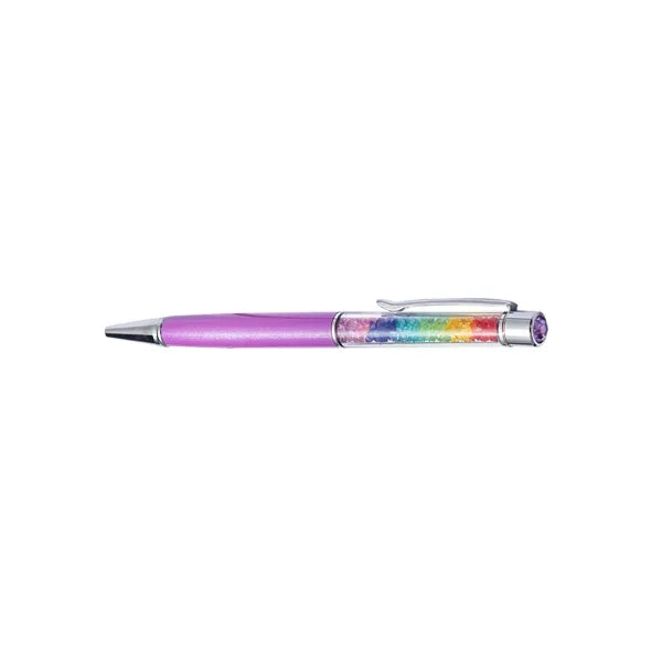 Metal Pen w/Rainbow Diamonds
