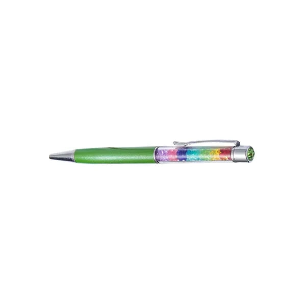 Metal Pen w/Rainbow Diamonds