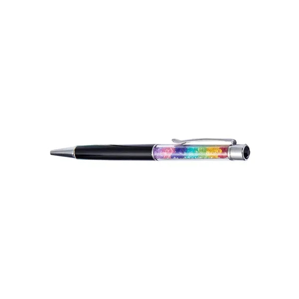 Metal Pen w/Rainbow Diamonds