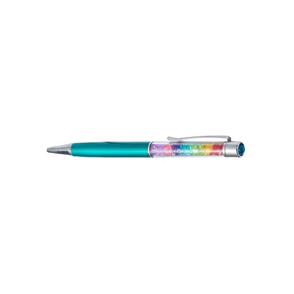 Metal Pen w/Rainbow Diamonds