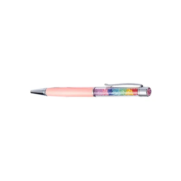 Metal Pen w/Rainbow Diamonds