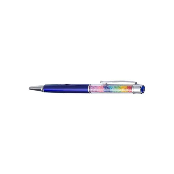 Metal Pen w/Rainbow Diamonds