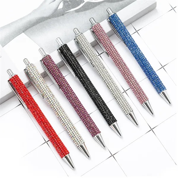 Metal Ballpoint Pen w/Crystal