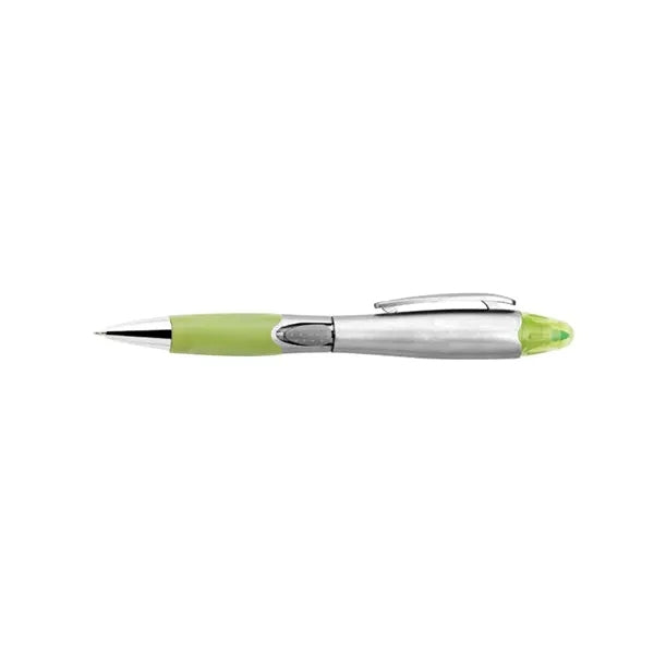 Silver Barrel Pen w/Highlighter